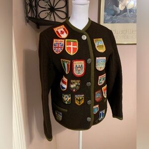 Jantzen Vintage Brown Wool Sweater with Vintage Patches Europe